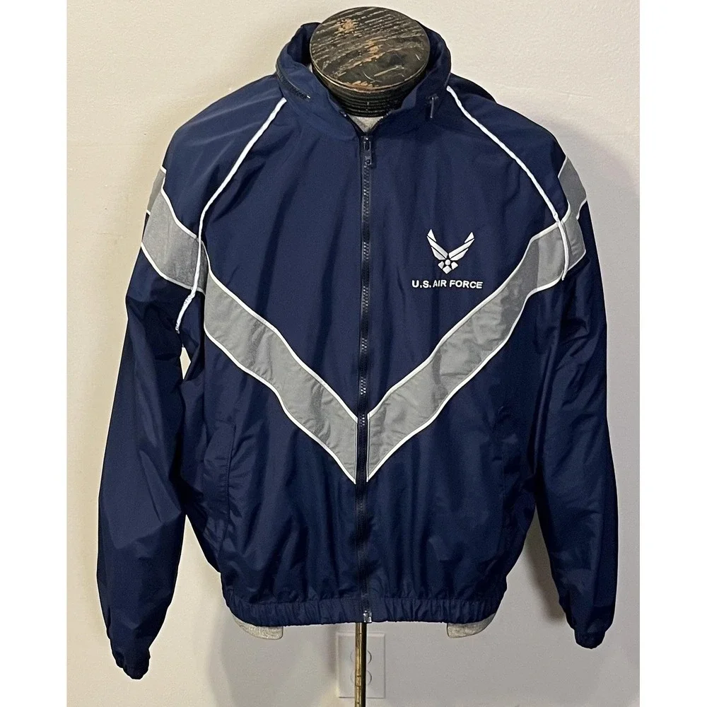 Skilcraft Jacket AF PTU Mens Medium Blue U.S. Air Force Windbreaker Reflective‎